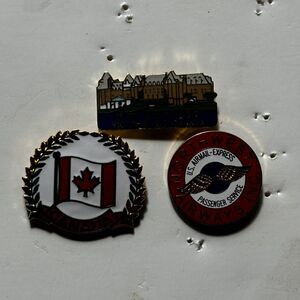 Canada Souvenir Enamel Pins Travel BC Northwest Airways The Empress Lot Of 3
